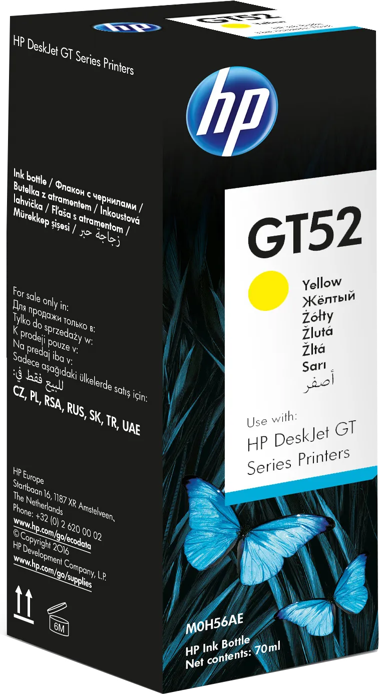 HP Gt52 Original Yellow Ink Bottle