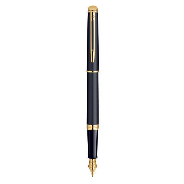 WATERMAN Hemisphere Fountain Pen - Matte Lacquer Black Gold Trim
