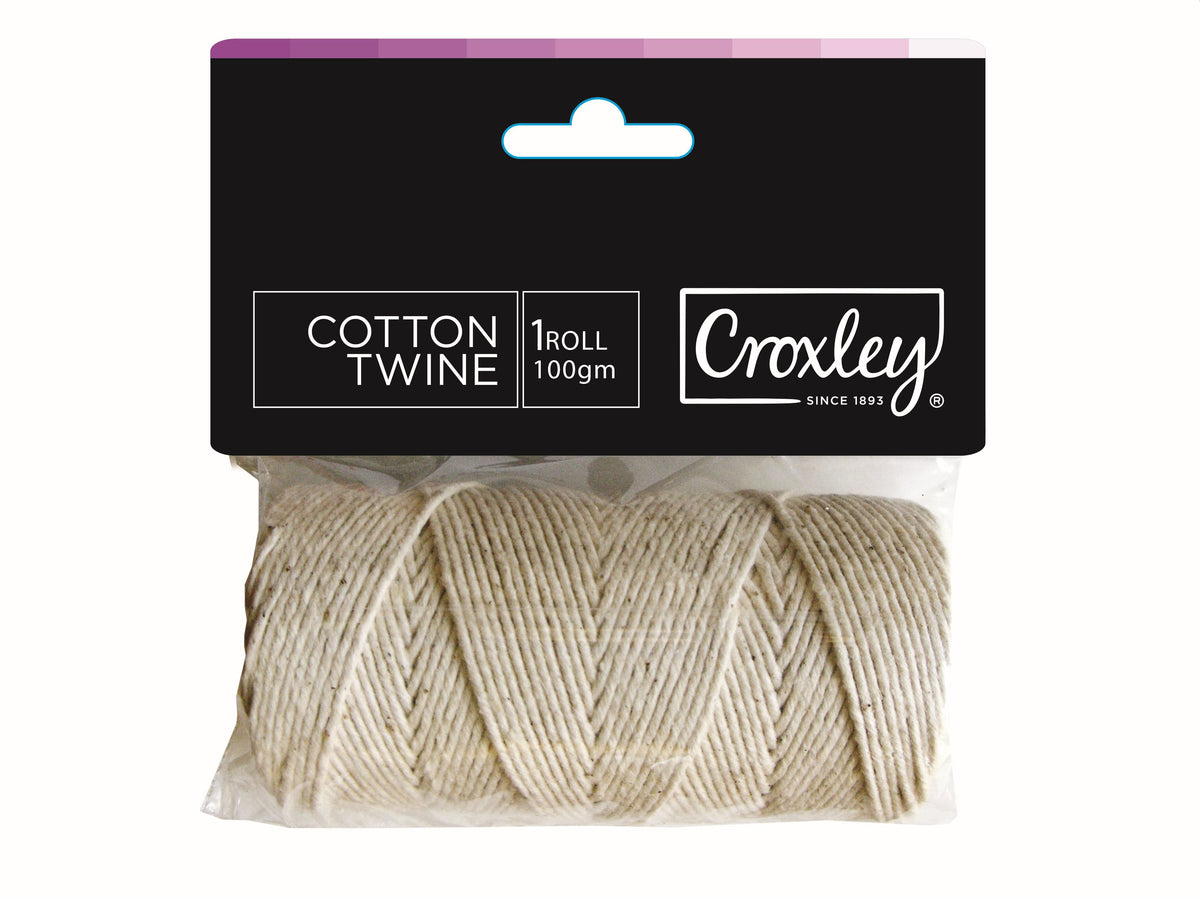 CROXLEY Cotton Twine 100gm 104 1 Roll Bag Each