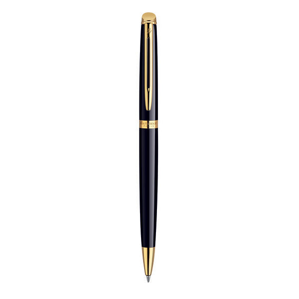 WATERMAN Hemisphere Ballpoint Pen - Mars Lacquer Black Gold Trim
