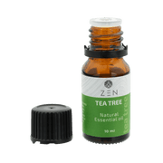 Zen Oil Tea Tree essential oil bottle, 10 ml, ideal for relaxation and stress relief in aromatherapy.