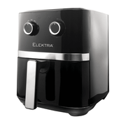 Elektra 5L Mechanical Air Fryer in black, featuring mechanical controls for easy cooking and a sleek design.