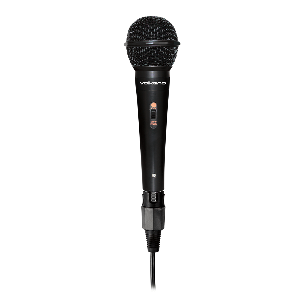 Volkano Ace series black wired dynamic vocal microphone, perfect for live performances and recording. Own your sound!