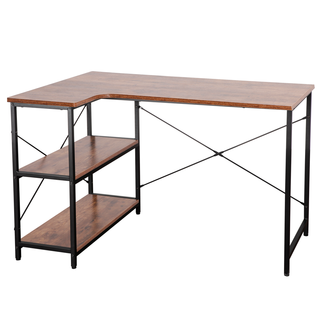 Everfurn Anthony L Shaped Work Desk, Corner Desk,Steel Frame