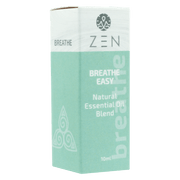Zen Oil Breathe Easy natural essential oil blend packaging, designed for easy breathing and relaxation.
