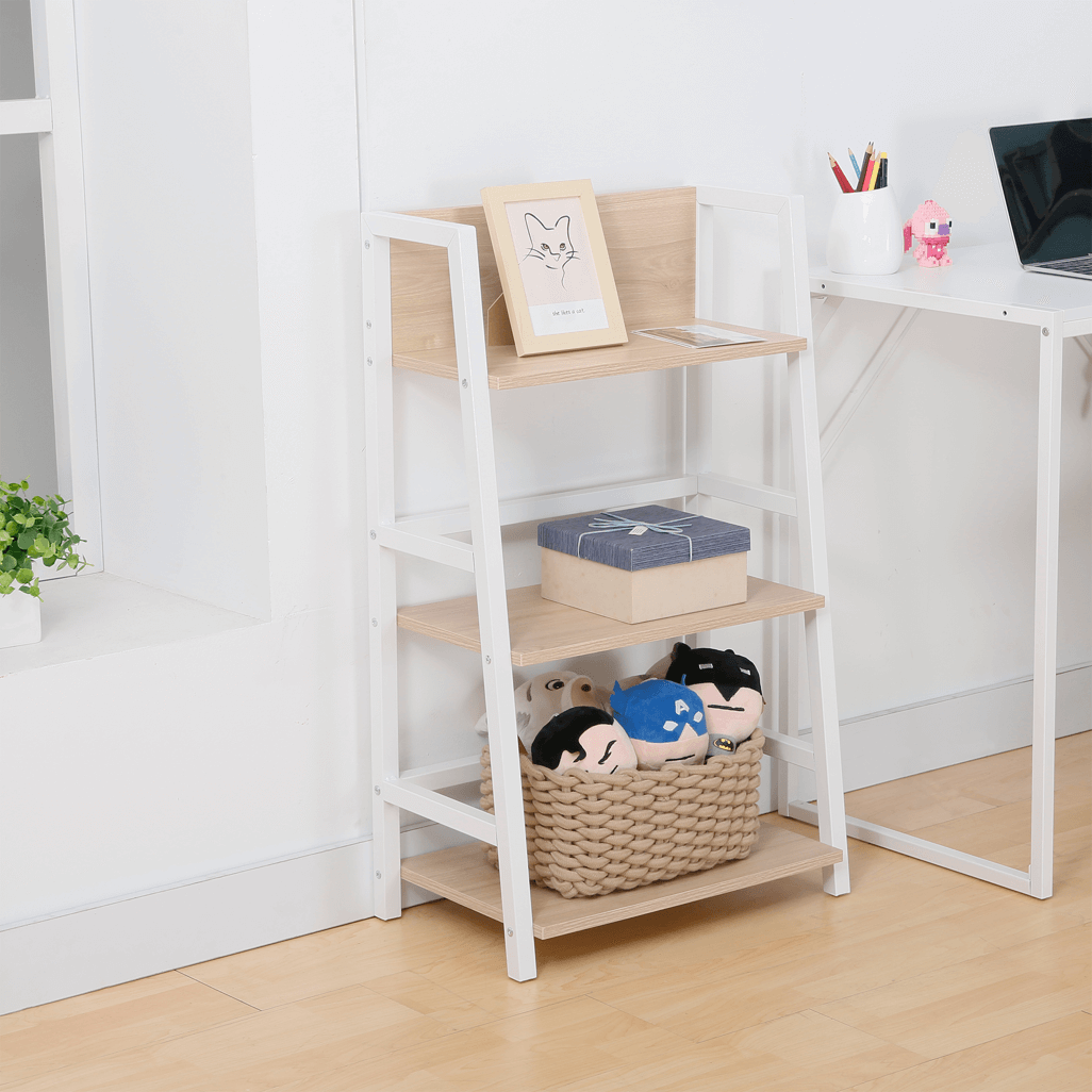 Everfurn Orchid Bookshelf with Powder Coated Steel Frame