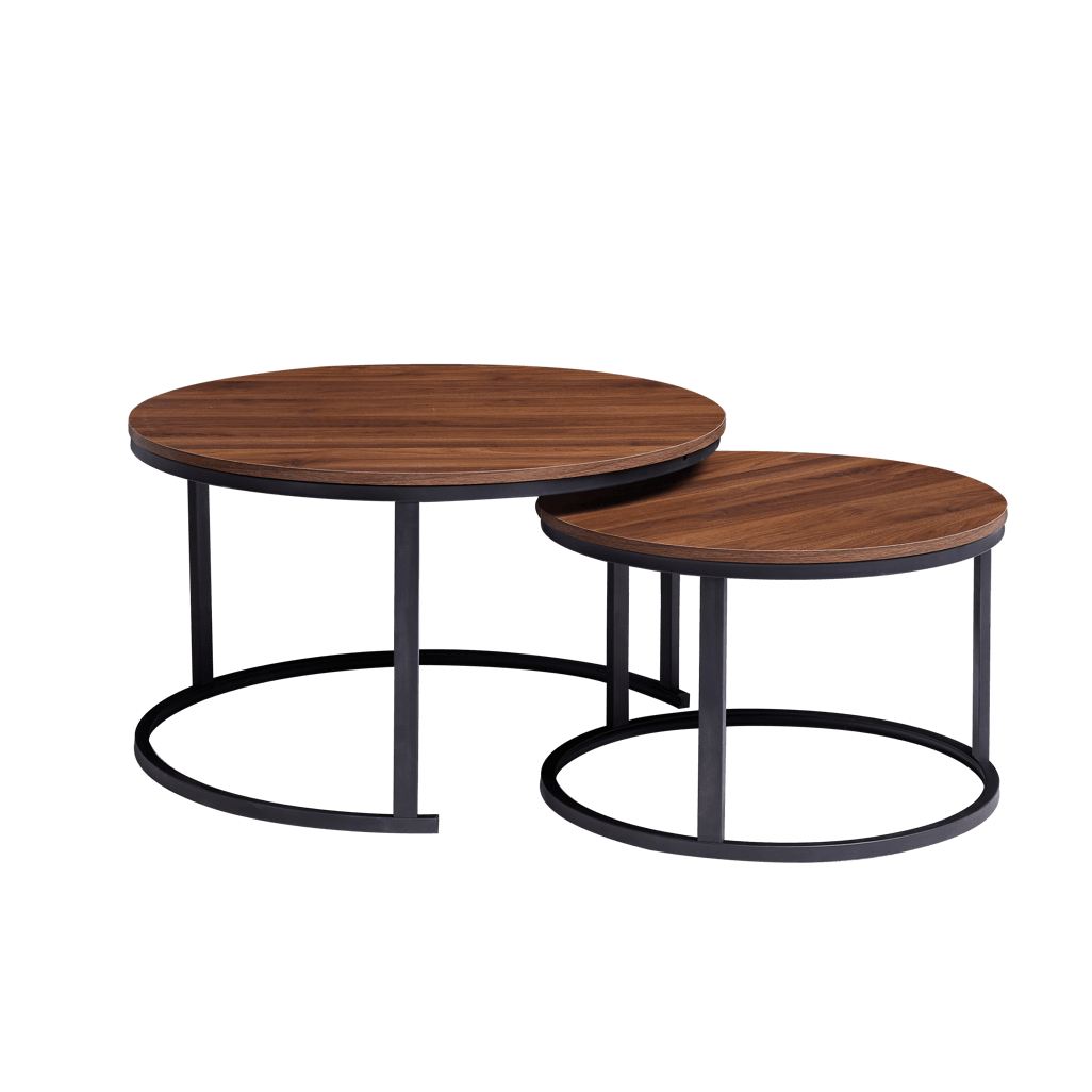 Everfurn Indus Nesting Coffee Table Mahogany 2-Piece