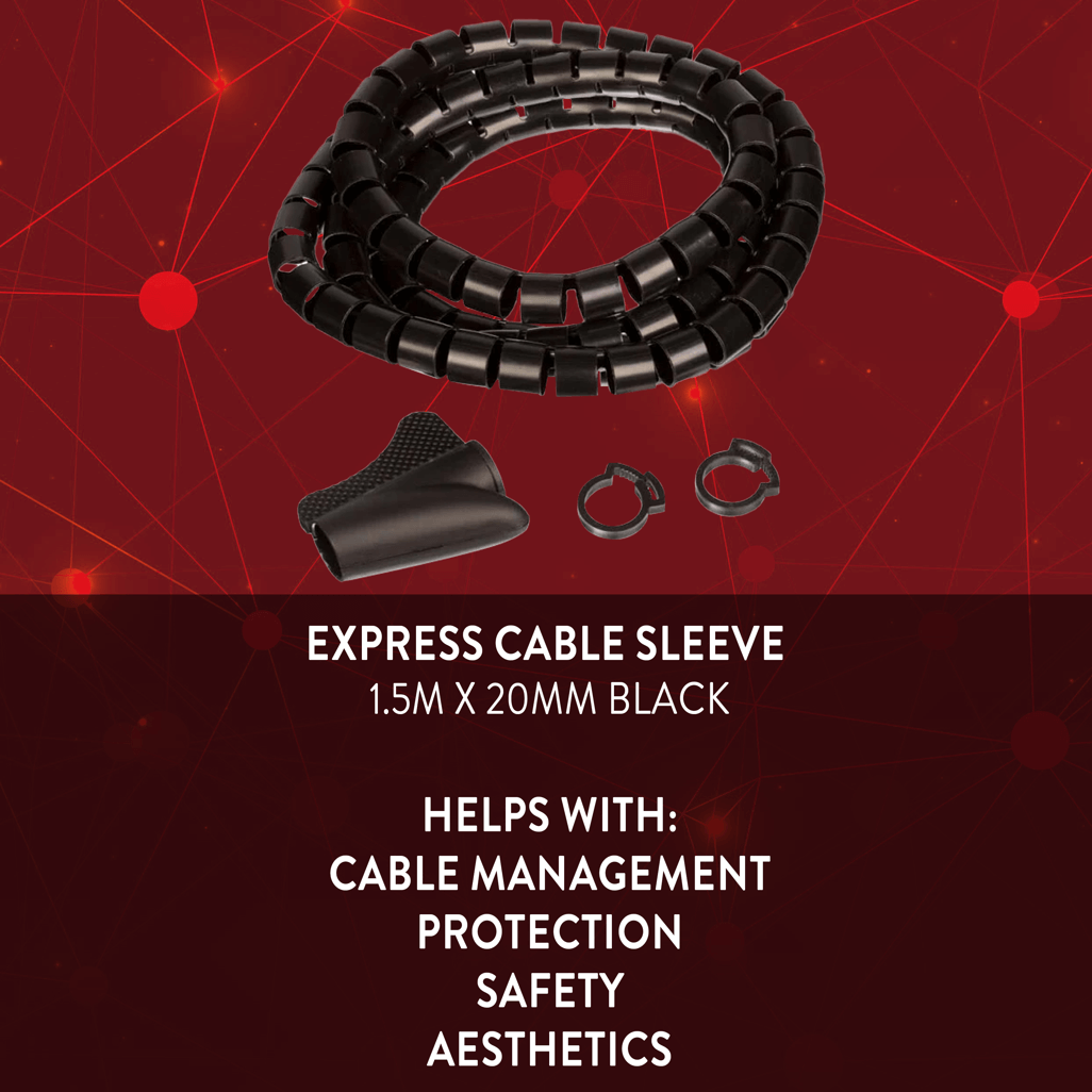 EXPRESS CABLE SLEEVE 1.5M X 20MM BLACK