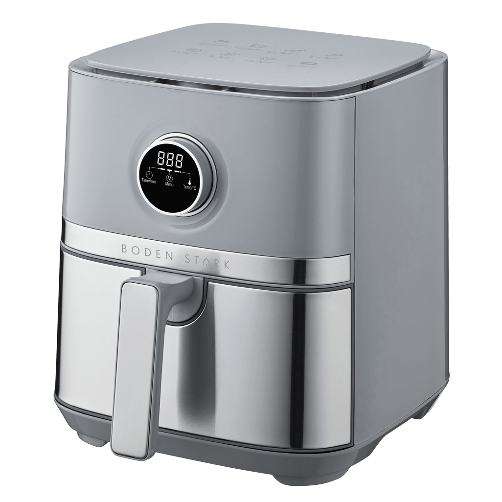 Boden Stark 5.0L Digital Air Fryer with touch controls and stainless steel accents.