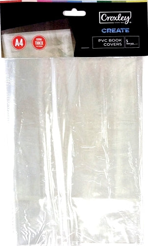 CROXLEY CREATE PVC Book Covers - A4 - 140 Microns (Pack of 5 Covers)