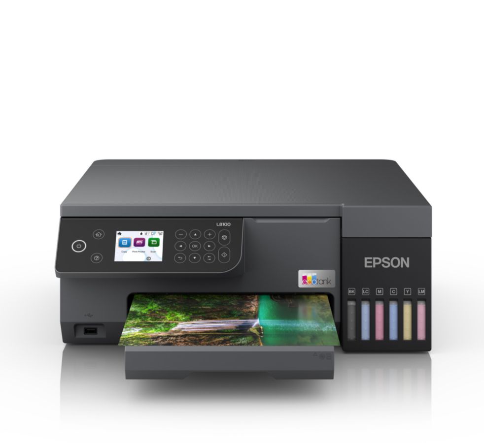 Epson Ecotank L8100, A4 Colour 3-in-1,USB, WiFi, Wi-Fi Direct & Ethernet Photo Printer