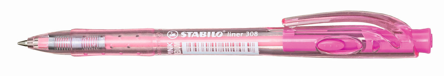 STABILO Liner Click BallPoint Pen  Medium Pink Each