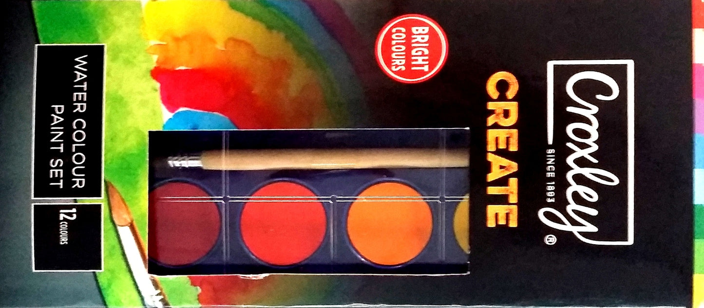 CROXLEY CREATE Watercolour Paints (Tray of 12 Colours)