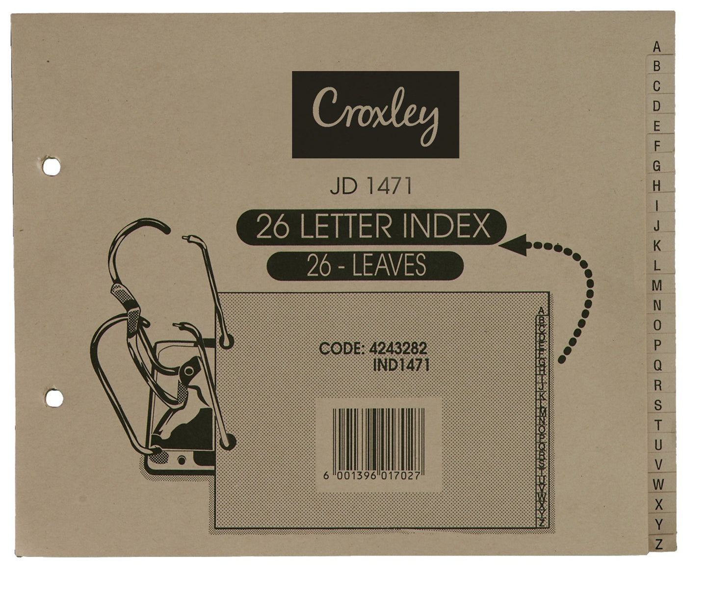CROXLEY Filing Index A-Z 26 Leaves Each