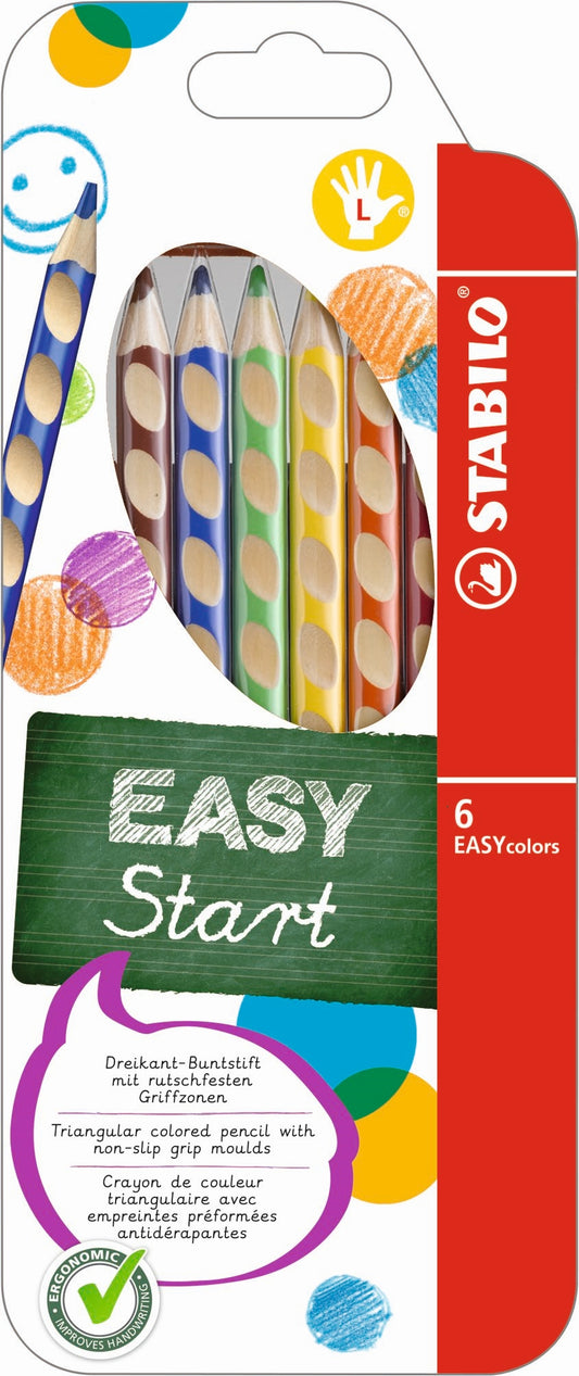 STABILO EASYcolors Ergonomic Left-Handers Colour Pencil Assted Box 6's