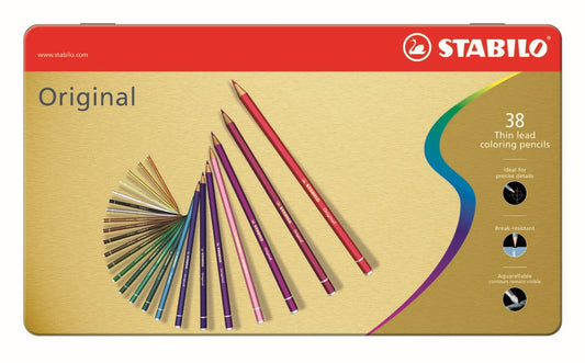 STABILO Original Colour Pencil Assorted Metal Box 38's