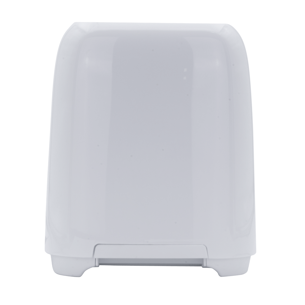 ELEKTRA Basic 700W toaster in white, showcasing its sleek plastic housing and compact design.