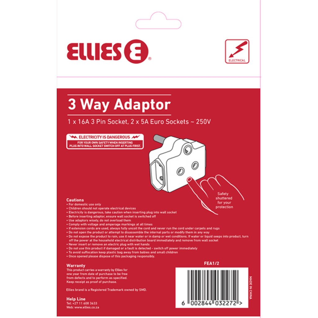 Ellies 3 Way Adaptor
