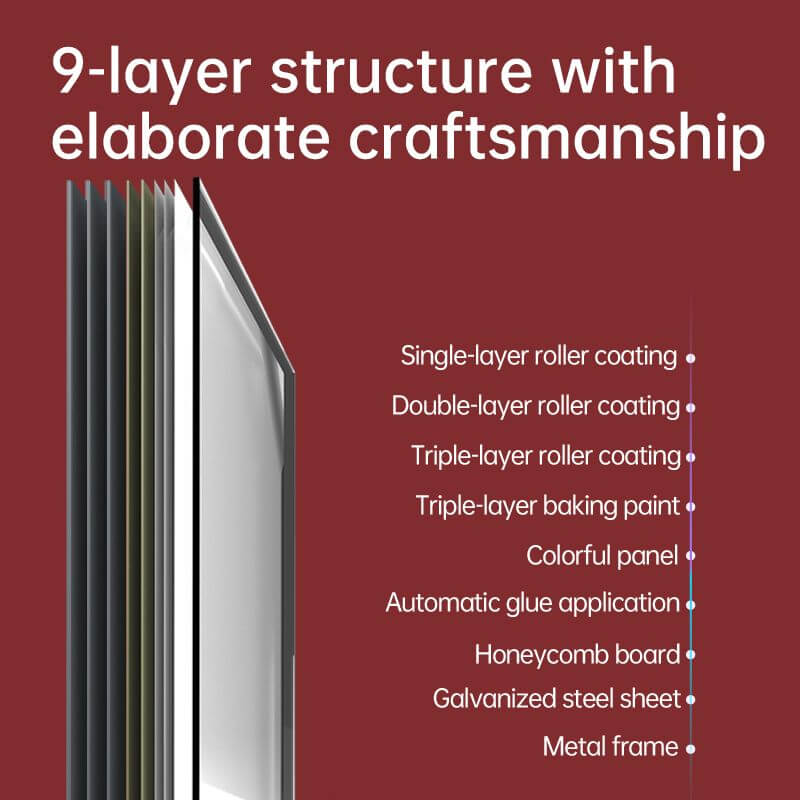 Hanging Magnetic Whiteboard 450x600mm w/ Aluminum Frame ABS corner
