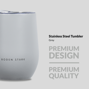 Boden Stark 350ml grey stainless steel tumbler featuring premium design and quality.