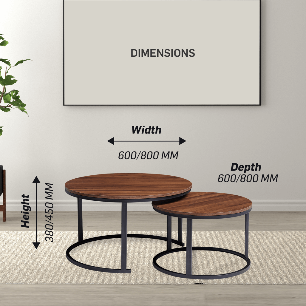 Everfurn Indus Nesting Coffee Table Mahogany 2-Piece