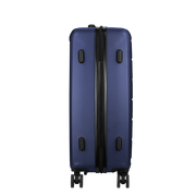 Travelwize Maple ABS 65cm luggage in navy, showcasing 4 wheels and durable design for easy travel.