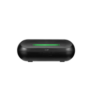 Zen Radiant Diffuser in sleek black finish with green LED light for aromatherapy and relaxation.