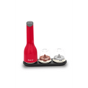 FINAMILL battery-operated grinder in Sangria color with two interchangeable grinding containers.