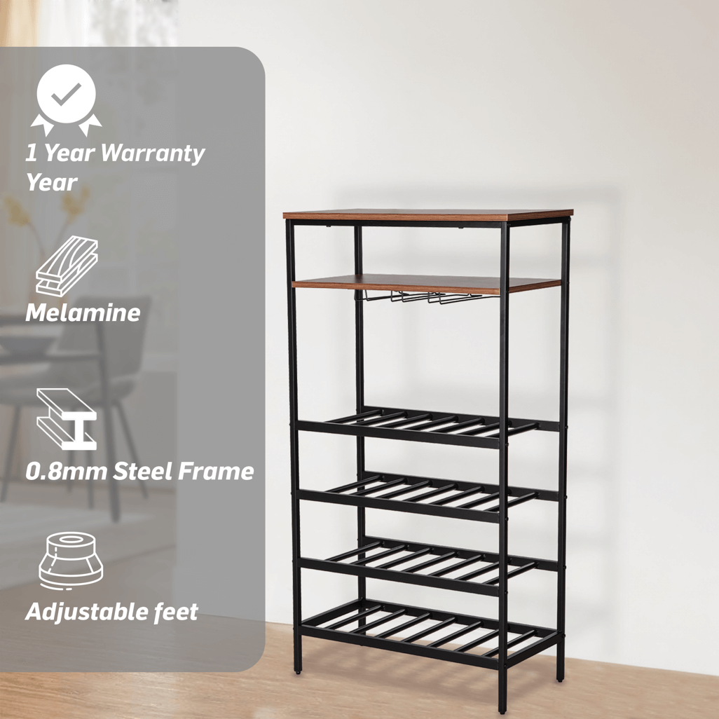 Everfurn Symphony Wine Rack, Steel Frame, Adjustable Feet