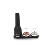 FINAMILL rechargeable grinder in Midnight Black with two spice containers on a base.