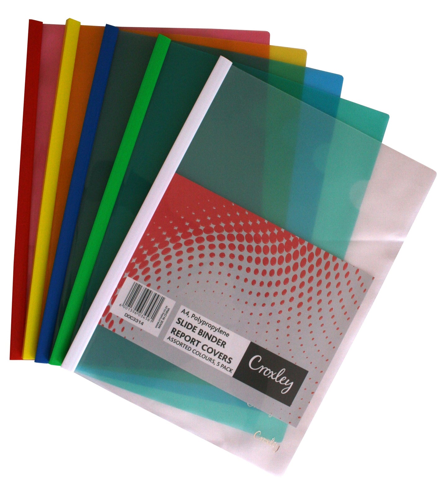 CROXLEY A4 Report Binders Assorted Pack of 5