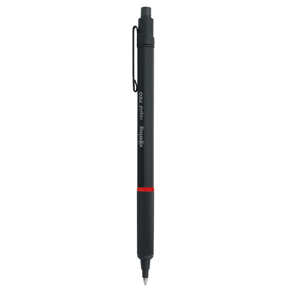 rOtring Rapidpro Matte Black Ball Pen Medium - Blue Ink