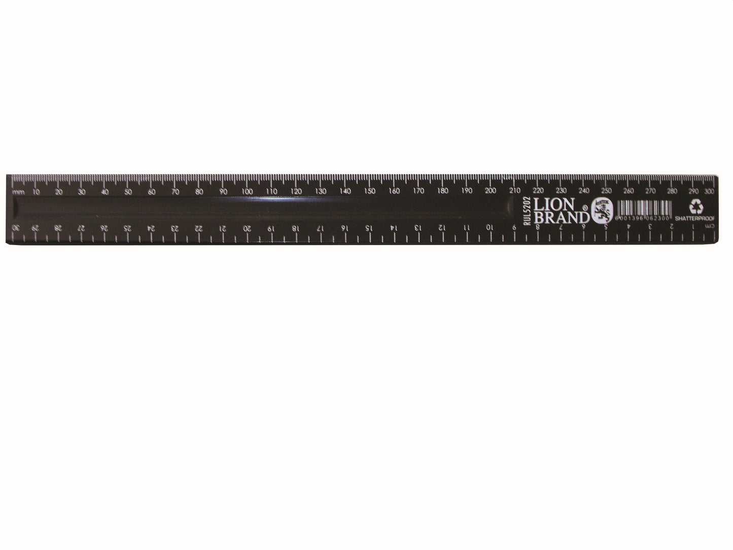 LION BRAND Ruler 30cm Black Shatterproof Pack of 10