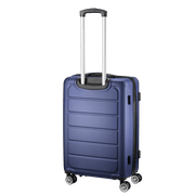 Travelwize Maple ABS 65cm spinner luggage in navy with 4 wheels and telescopic handle, ideal for travel.