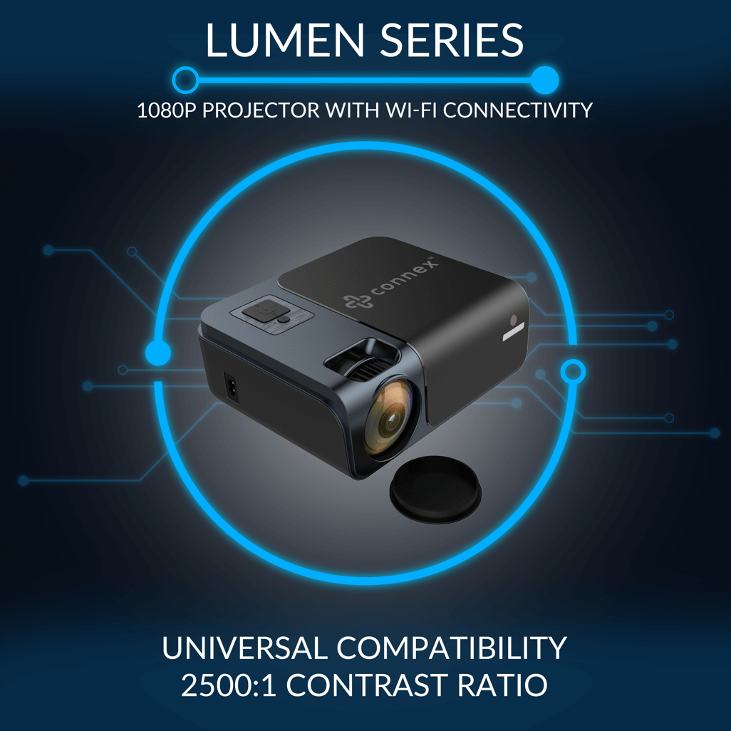 Connex Lumen series 1080P Projector with WIFI - Black