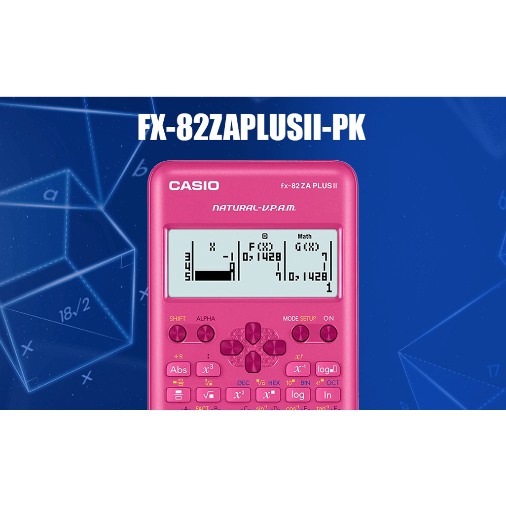 Casio FX-82 ZA Plus II Calculator - Pink
