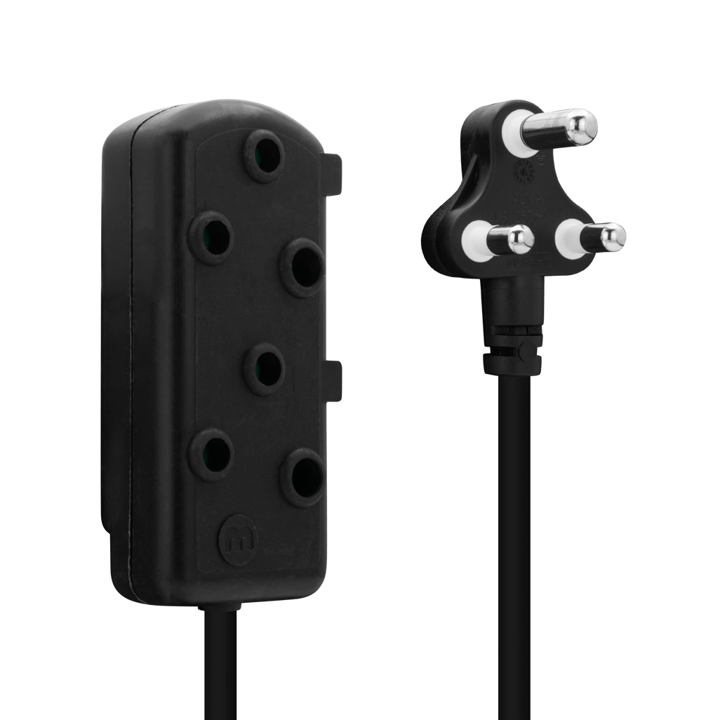 Ellies Side by Side Heavy Duty Extension Lead-5M-BK