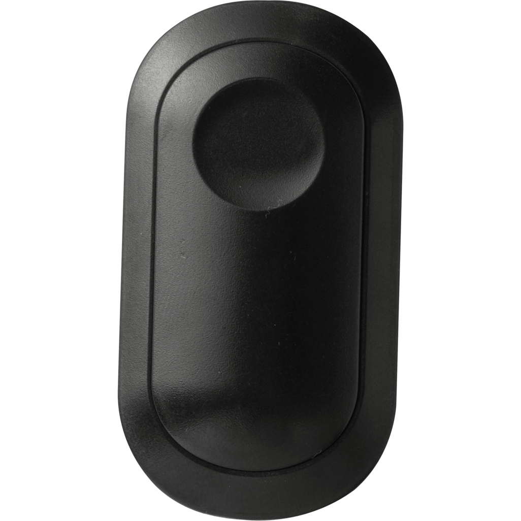 Black hot water bottle designed for comfort, featuring a smooth oval shape and a flat lid for easy filling and use.