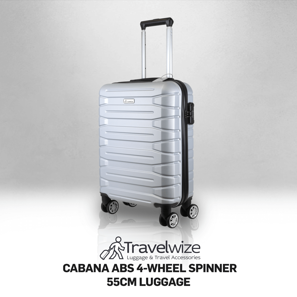 Travelwize Cabana ABS 4-Wheel Spinner 55cm Luggage Platinum