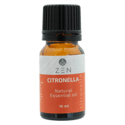 Zen Oil Citronella essential oil, 10 ml bottle for natural aromatherapy and insect repellent uses.
