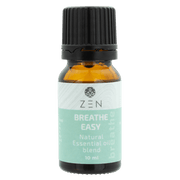 Zen Oil Breathe Easy essential oil blend bottle for natural relaxation and easier breathing, 10 ml.