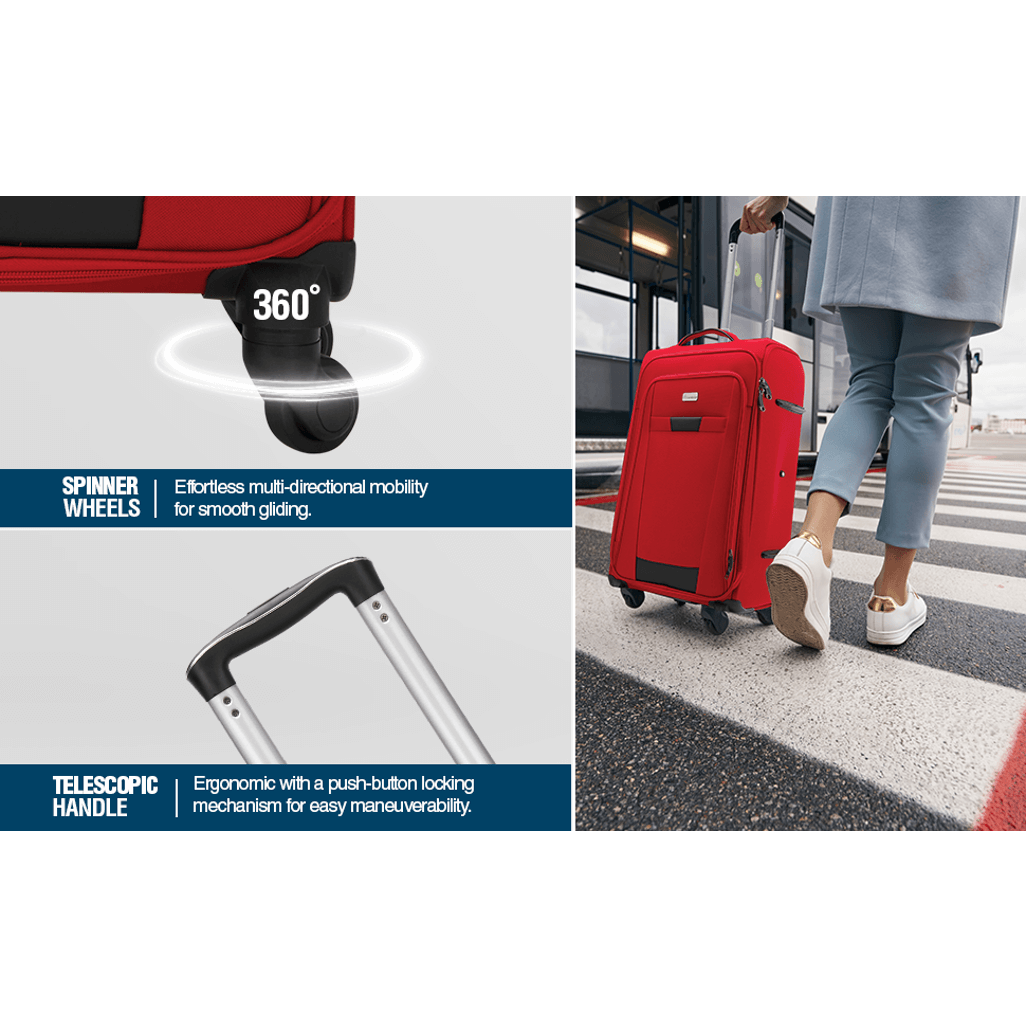 Travelwize Arctic 65cm 4-wheel spinner trolley case Red