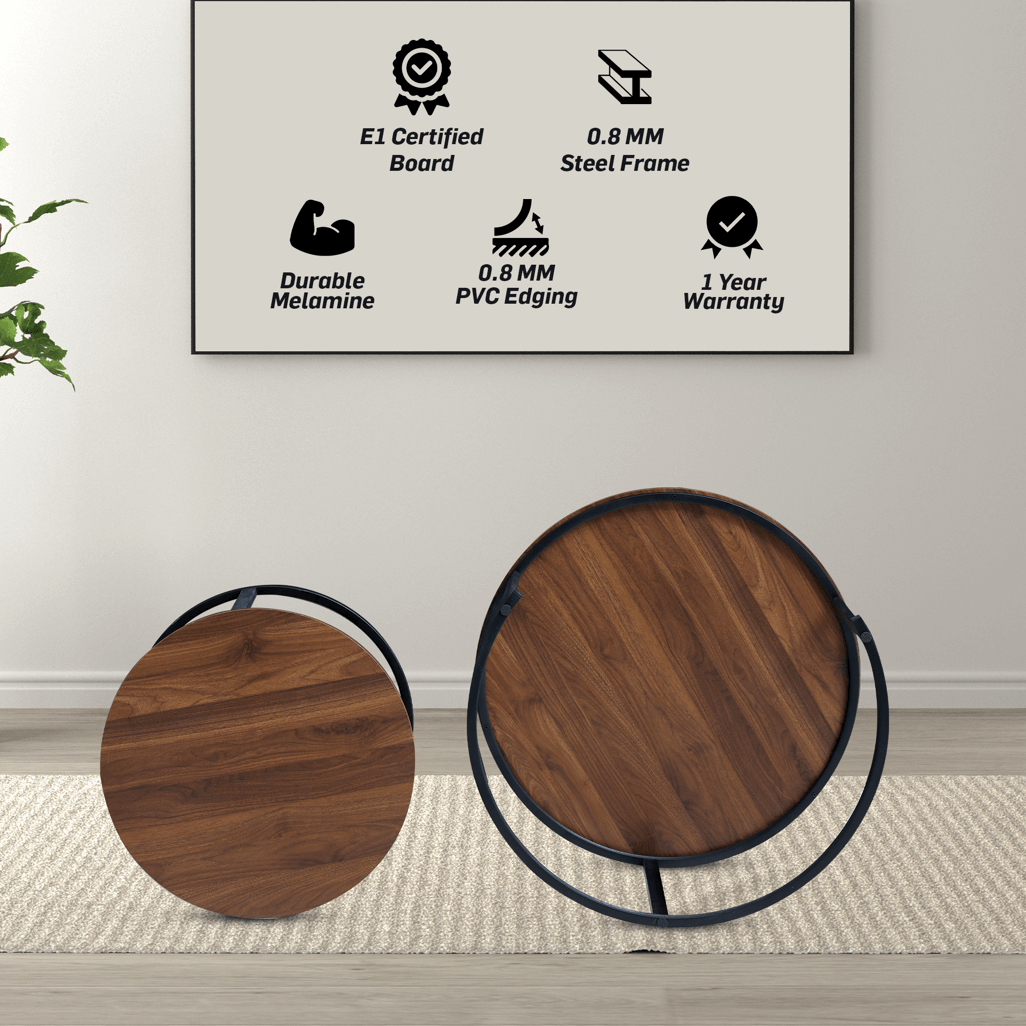 Everfurn Indus Nesting Coffee Table Mahogany 2-Piece