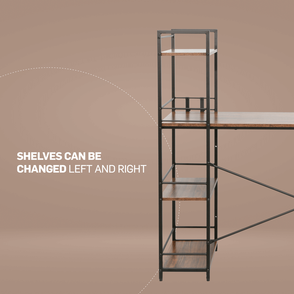 Everfurn Regal Desk Dark Oak