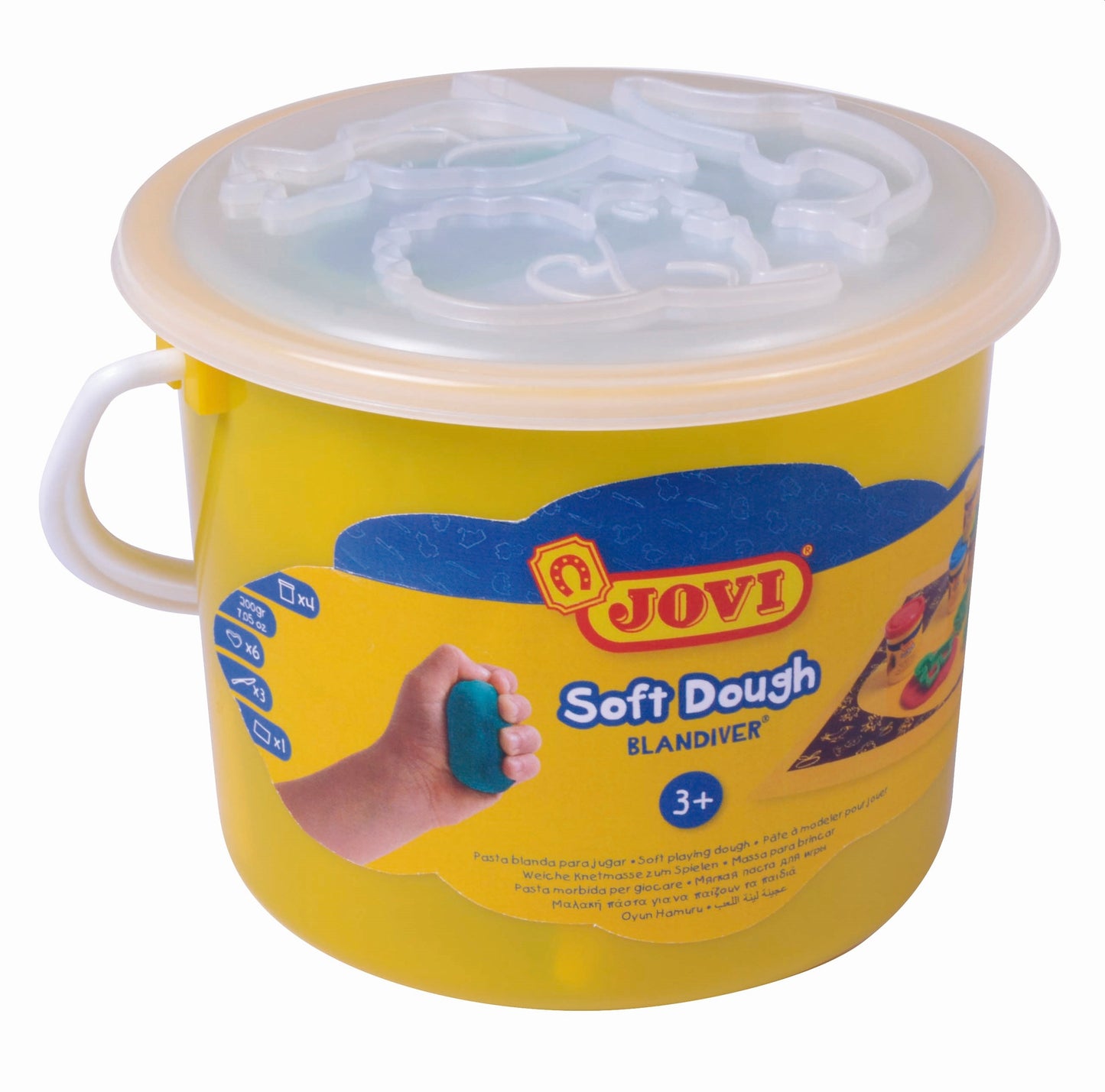 JOVI Soft Play Dough Bucket Mini 4x50g Soft Dough & Tools