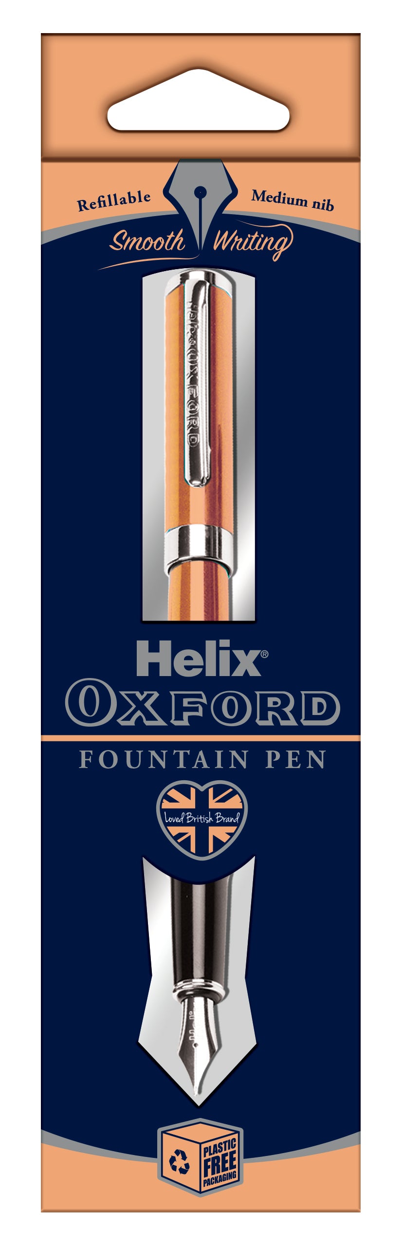 HELIX OXFORD Fountain Pen Blue Ink - Rose Gold