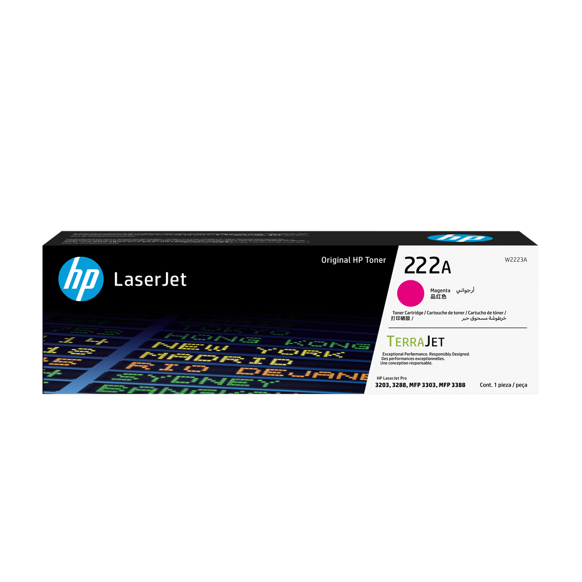 HP 222a Original Magenta Laserjet Toner Cartridge For HP Laserjet Pro 3203: 3288: Mfp 3303: Mfp 3388