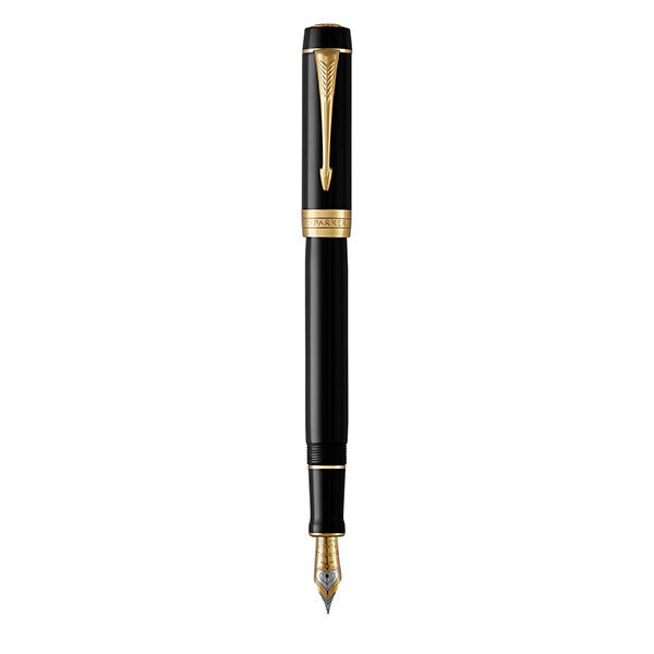 PARKER Duofold Fountain Pen - Lacquer Black Gold Trim