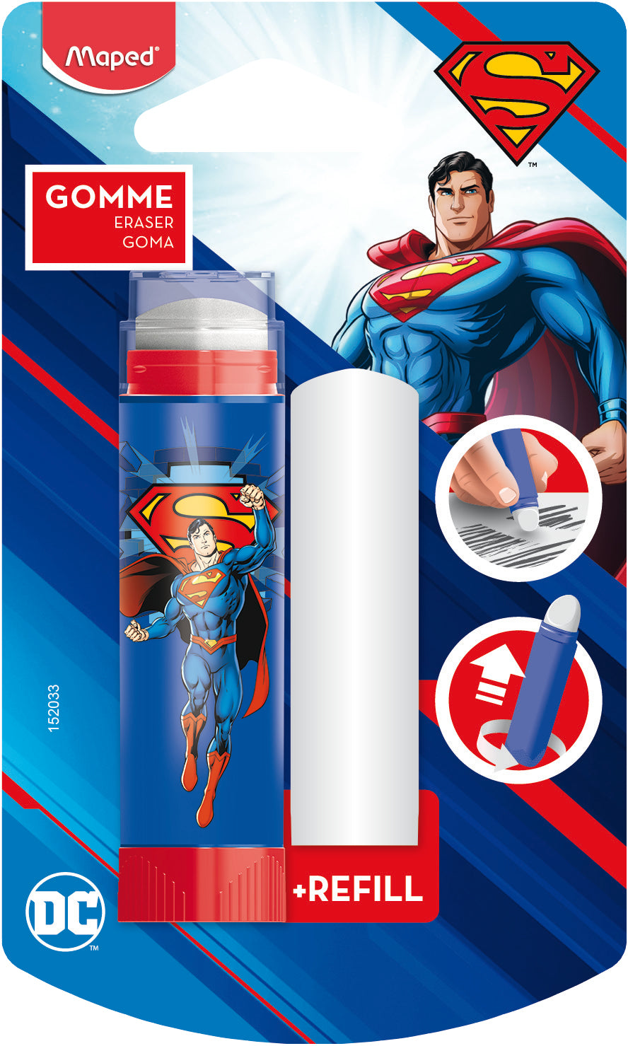 MAPED Superman Eraser Tube +Refill