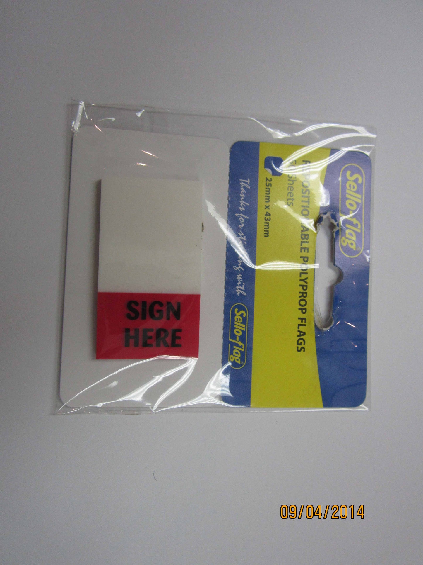 SELLO-FLAG Polypropylene Flags 25x43 "Sign Here"